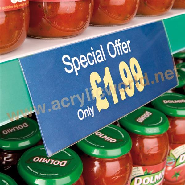 clear pvc price holders for shelves